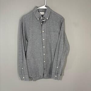 Taylor Stitch Shirt Mens Medium Gray Chambray Long Sleeve Button Up Casual